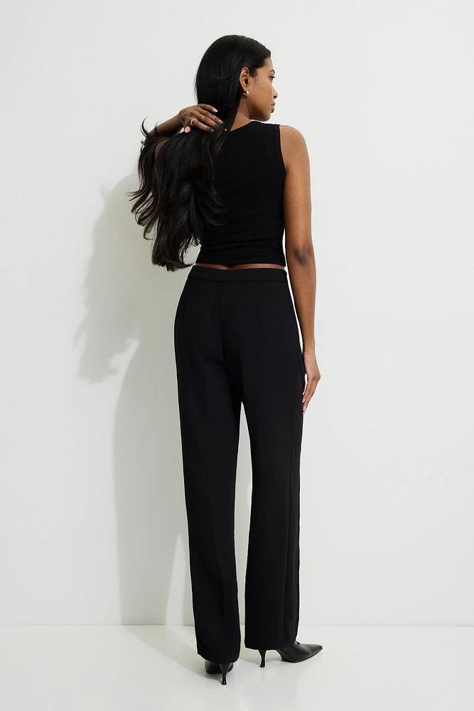 Pintuck Straight Leg Pants