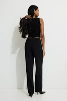 Pintuck Straight Leg Pants