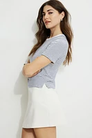 T-shirt quotidien rayé en coton épais