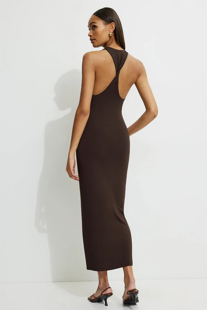 Twisted Racerback Jersey Maxi Dress