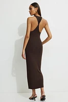 Twisted Racerback Jersey Maxi Dress