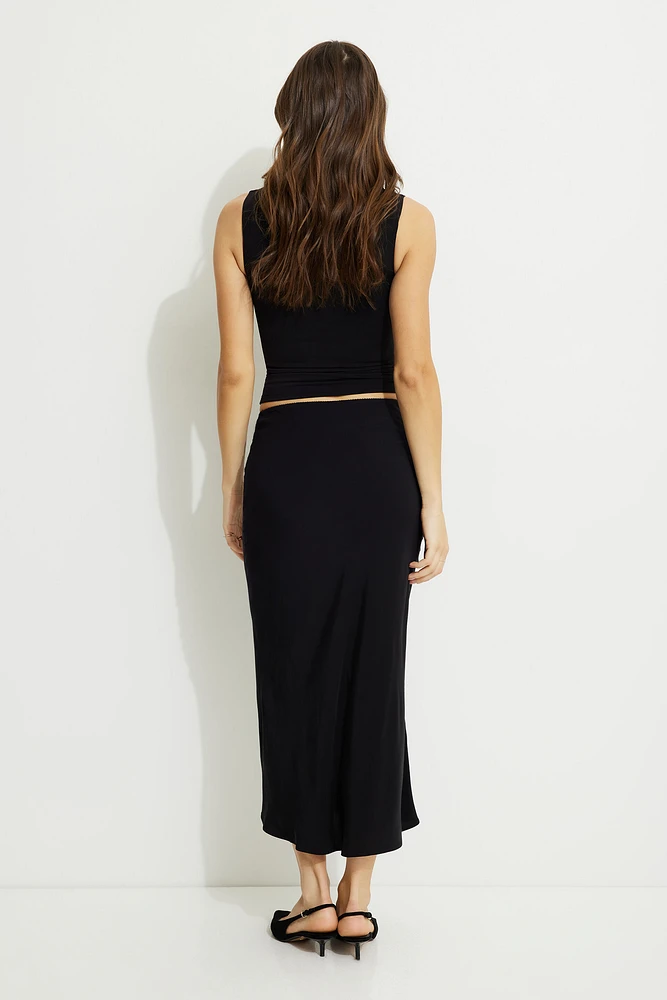 Jupe midi de style nuisette avec picot