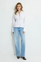 Chemise en popeline froncée