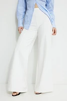 Pantalon à jambe large en tricot point de Rome