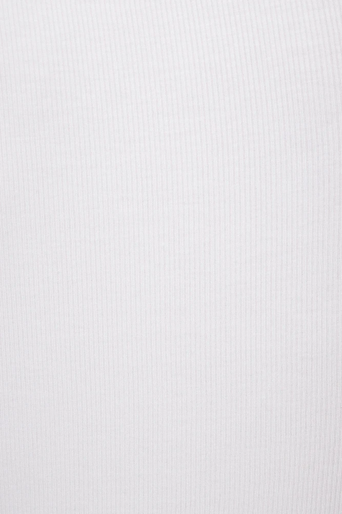 Ribbed Quarter Sleeve T Shirt