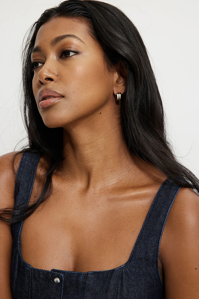 Boucles d'oreilles huggies à deux tons