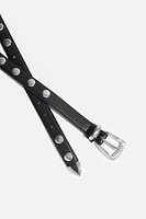 Studded Faux Leather Belt