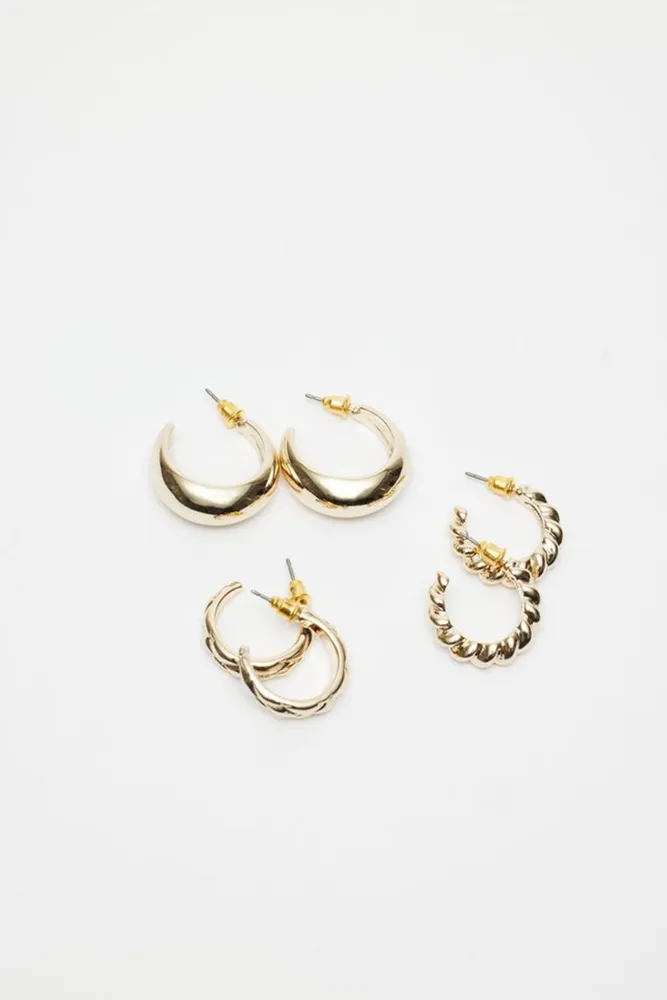 Ensemble de 3 paires d’anneaux d’oreilles