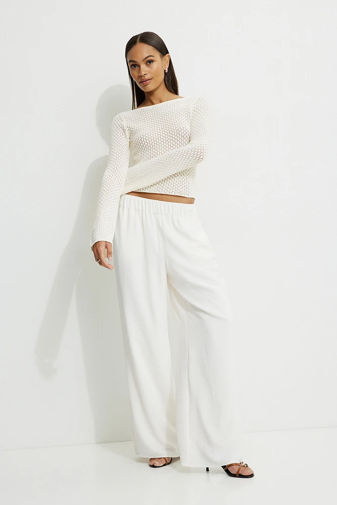 Pantalon à enfiler jambe large