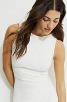 Robe maxi en tricot côtelé