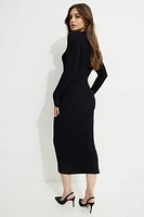 Robe midi en tricot à fente