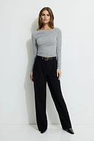 Draped Long Sleeve T Shirt