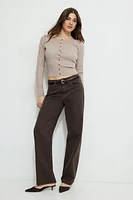 Ribbed Cinch Hem Cardigan