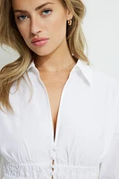 Chemise en popeline froncée
