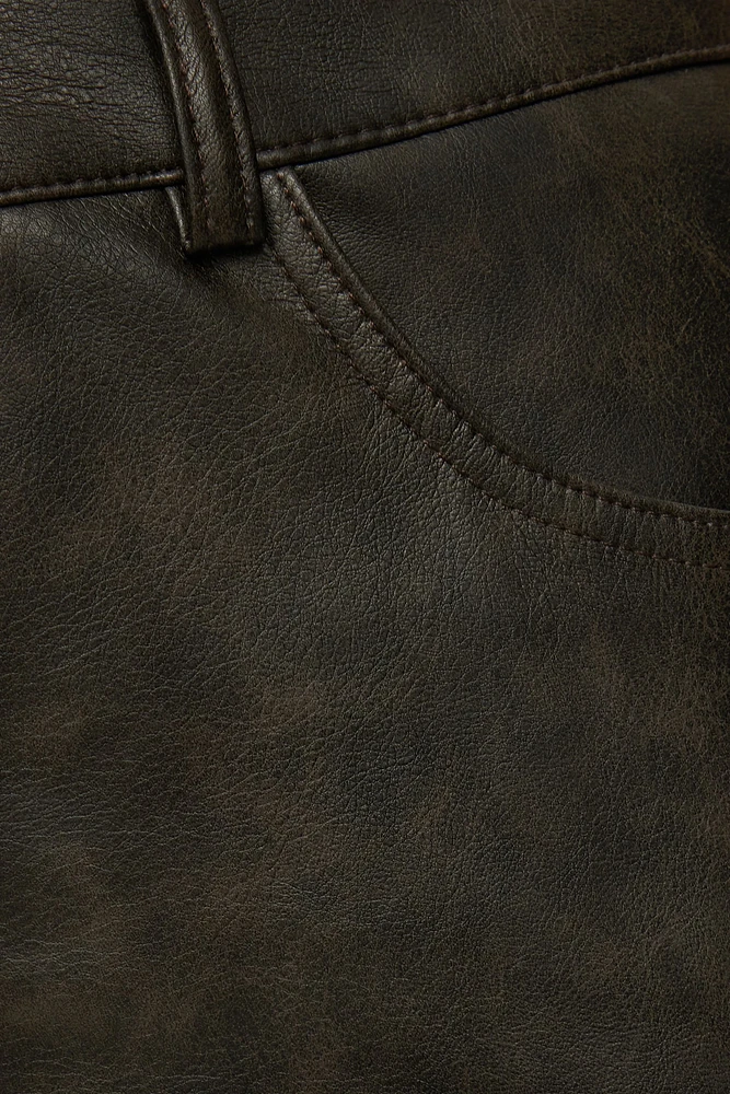 Pantalon droit en faux cuir Justina