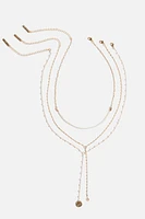 Collier superposé en Y avec miniperles