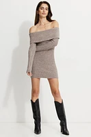 Heavenlyarn™ Off Shoulder Mini Sweater Dress