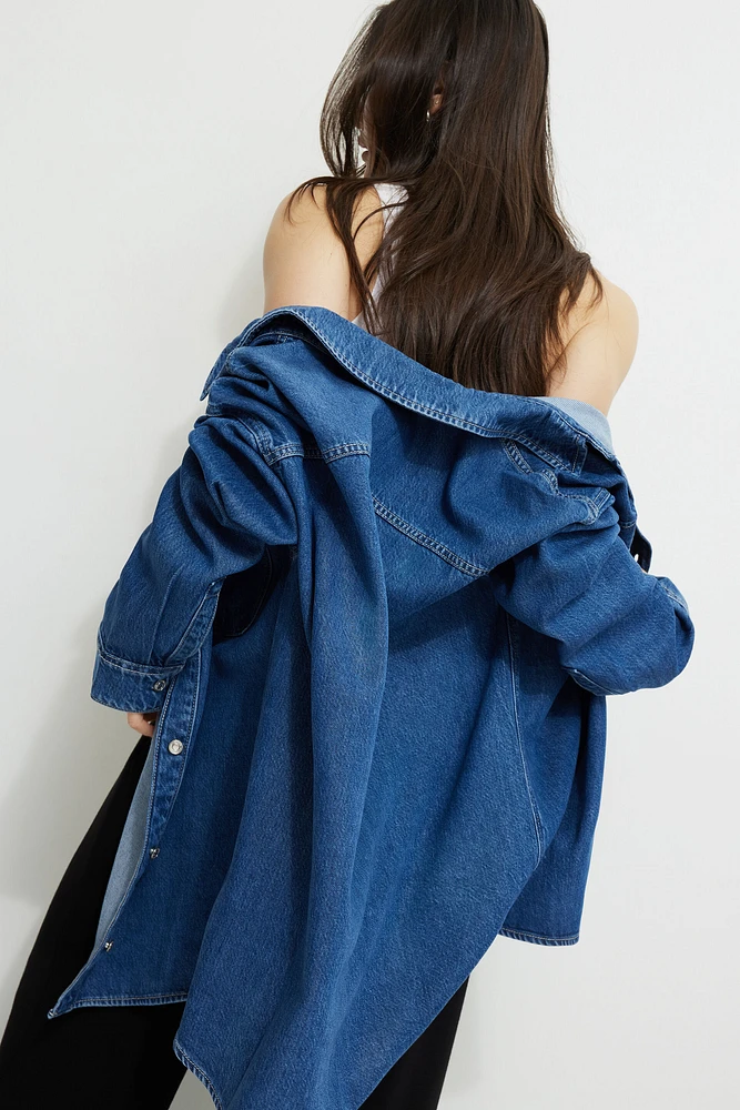 Chemise ample en denim et Tencel