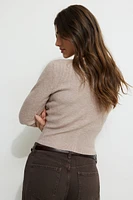 Ribbed Cinch Hem Cardigan
