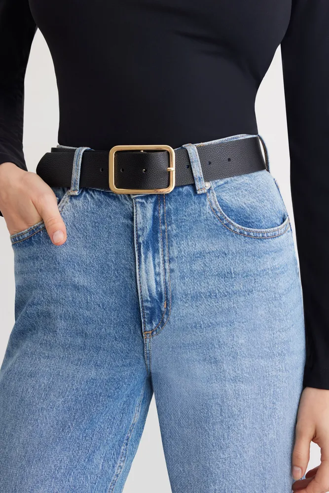 Ceinture à boucle carrée arrondie