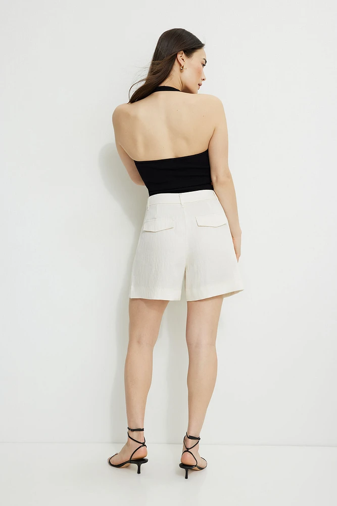 Short mi-cuisse pliss