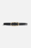 Oval Super Slim Faux Leather Belt