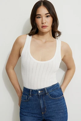 Camisole en pointelle à col échancr