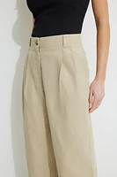 Pantalon droit à la cheville taille haute