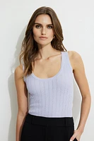 Pointelle Scoop Neck Tank Top