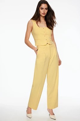 Pantalon Sofia plissé à jambe droite