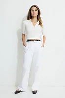 Pleated Straight Leg Pants