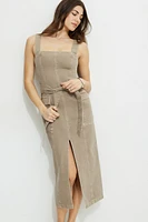 Safari Denim Maxi Dress