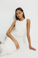 Robe maxi froncée et texturée