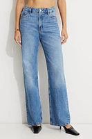 Jean Heidi à taille haute et jambe large