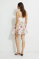 Bow Strap Flared Mini Dress