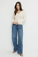 Cardigan crocheté à col en V