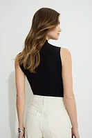 Mock Neck Jersey Tank Top