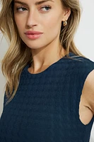 Textured Crewneck Maxi Dress