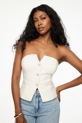 Haut tube boutonné style corset