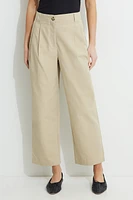 Pantalon droit à la cheville taille haute