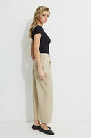 Pantalon droit à la cheville taille haute
