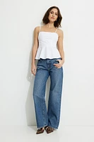 Camisole à basque en popeline