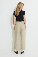 Pantalon droit à la cheville taille haute