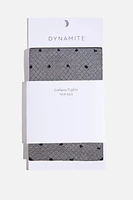 Collants résille diaphanes à pois