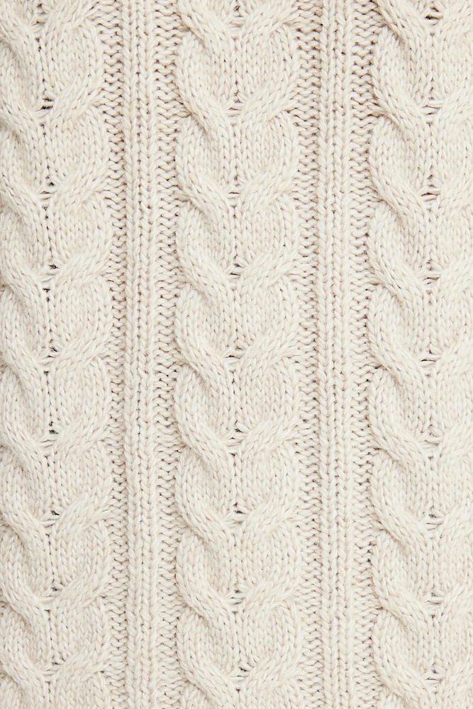Cable Knit Mock Neck Sweater