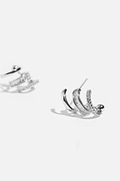 Petites boucles d’oreilles montantes à baguettes