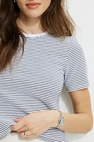 T-shirt quotidien rayé en coton épais