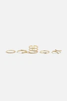 Ensemble de 5 bagues à pavé linéaire