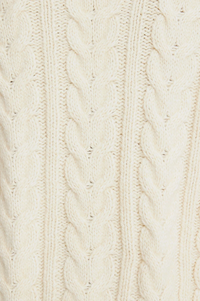 Cable Knit Mock Neck Sweater