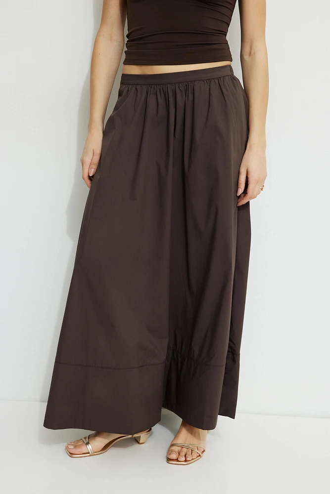 Jupe maxi volumineuse en popeline Lily